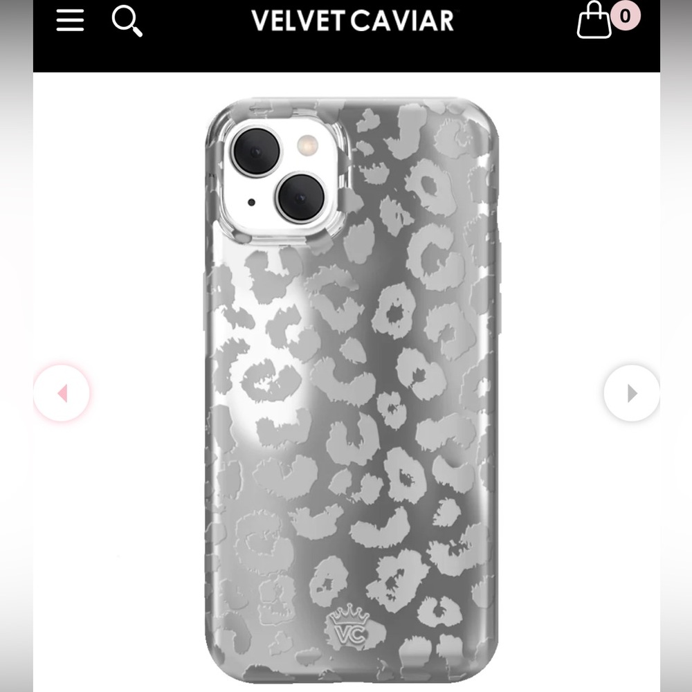 Velvet Caviar iPhone 13 Pro Case Leopard Chrome/Silver